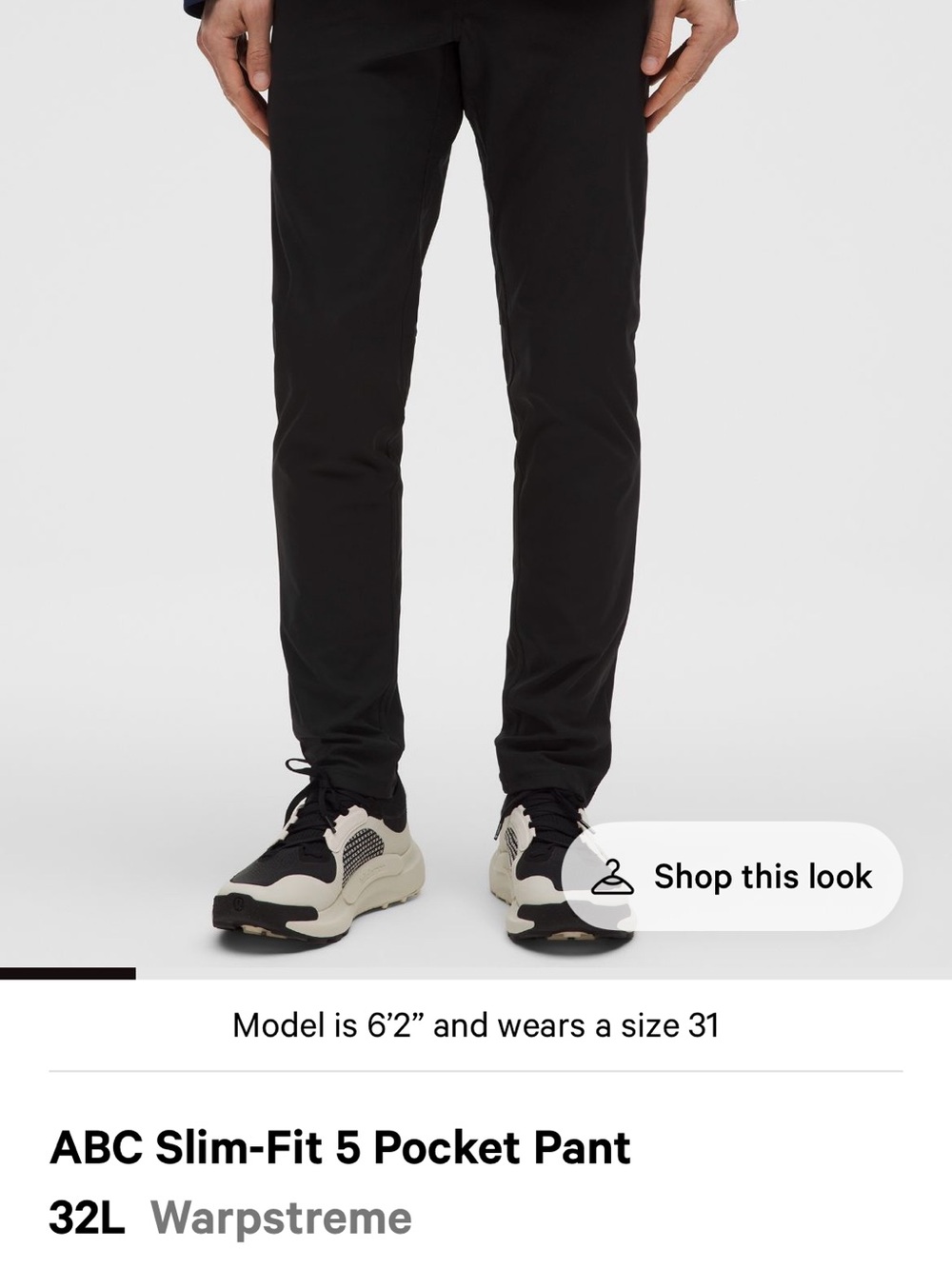 lululemon athletica ABC Slim-Fit 5 Pocket Pant in Black
